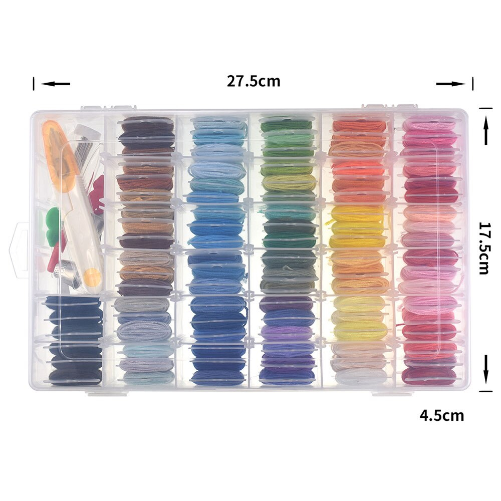 The Floss Box Embroidery Patterns Embroidery Floss With Storage Box 96 Colors Floss Diy Crafts Floss With Number Stickers And Floss Bobbins 38pcs Cross Stitch Kit In Floss From Home