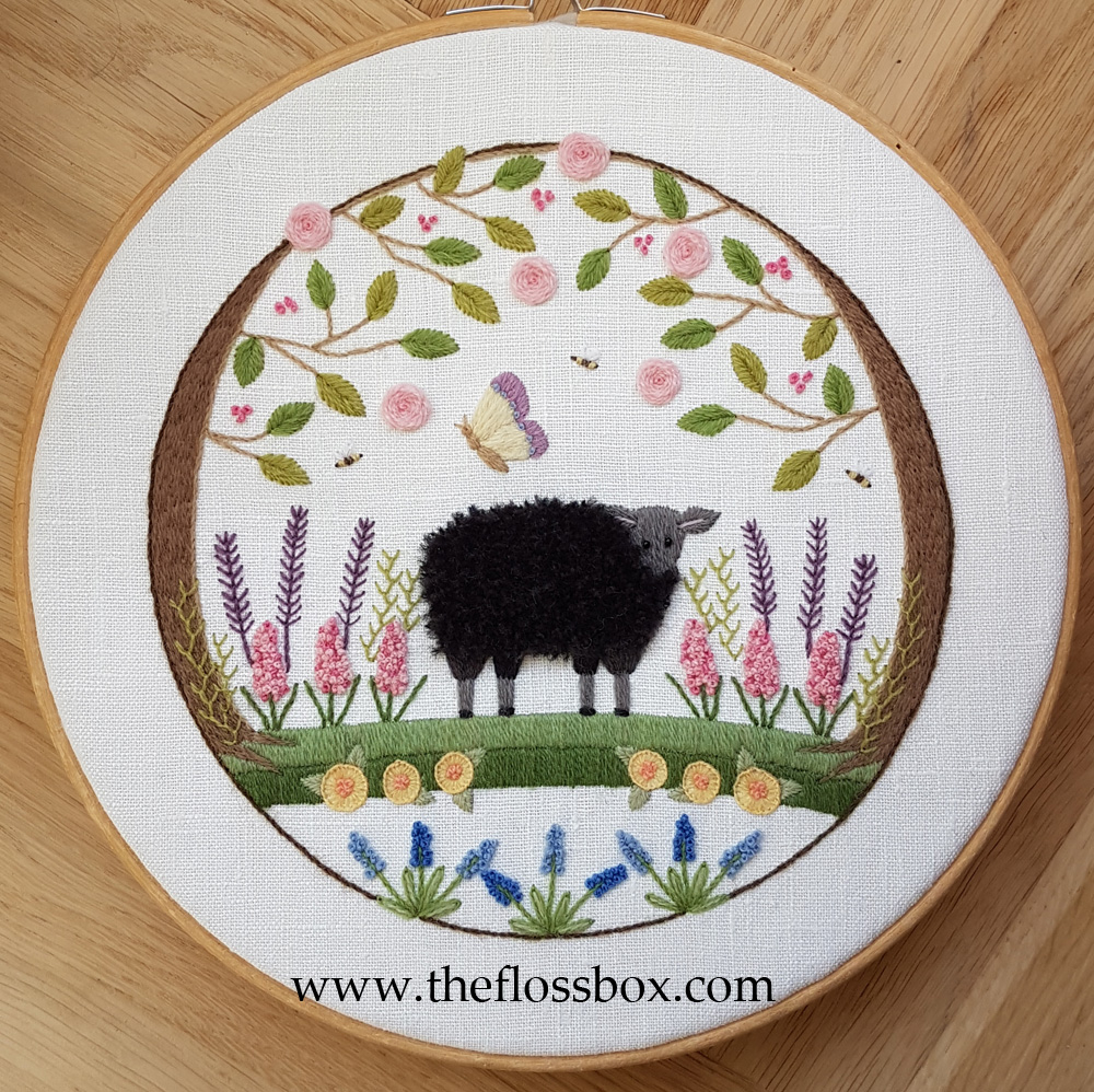 The Floss Box Embroidery Patterns Sheep In The Garden Crewel Pattern