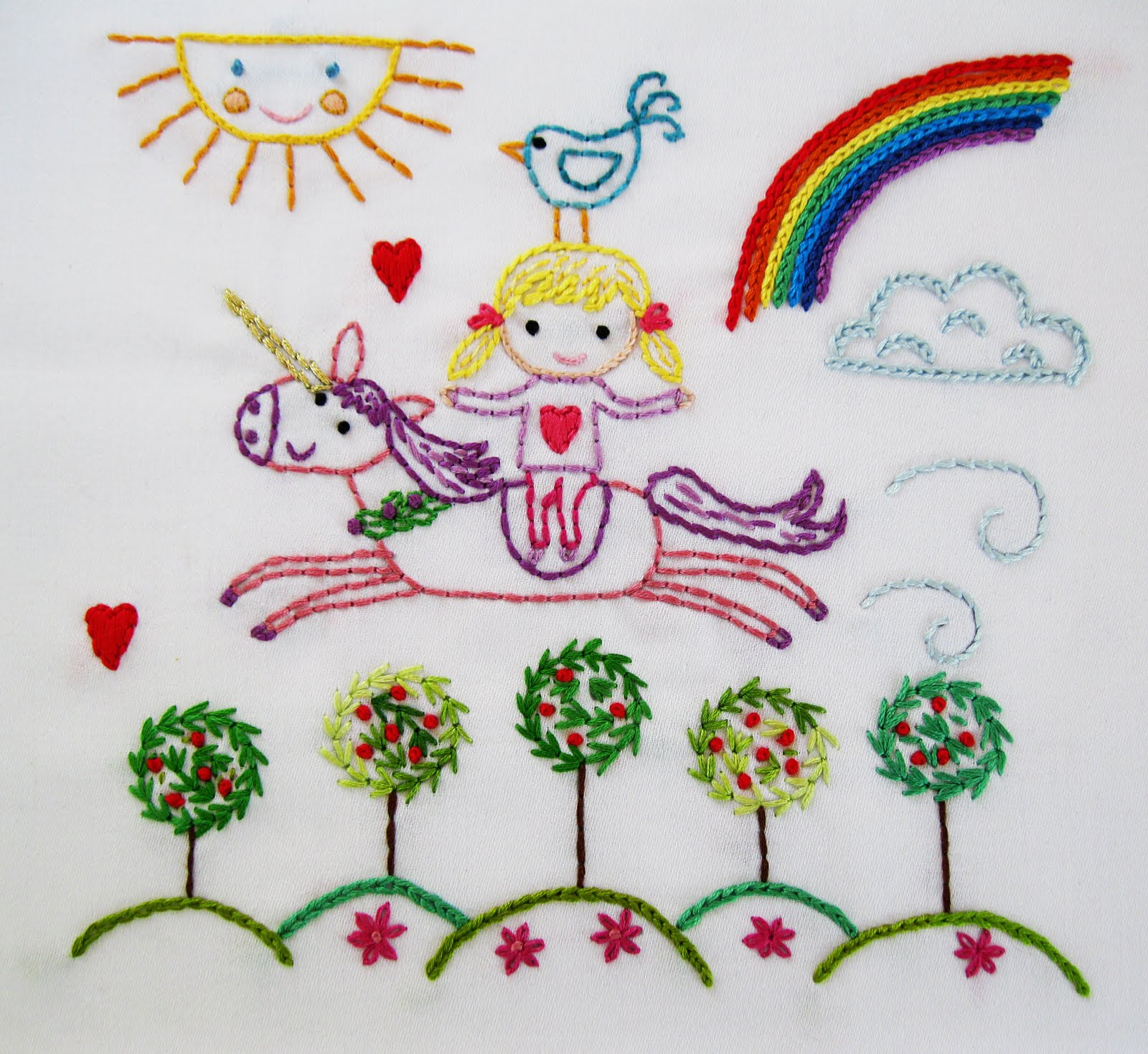 The Floss Box Embroidery Patterns Unicorn Girl The Floss Box Bindel Bird