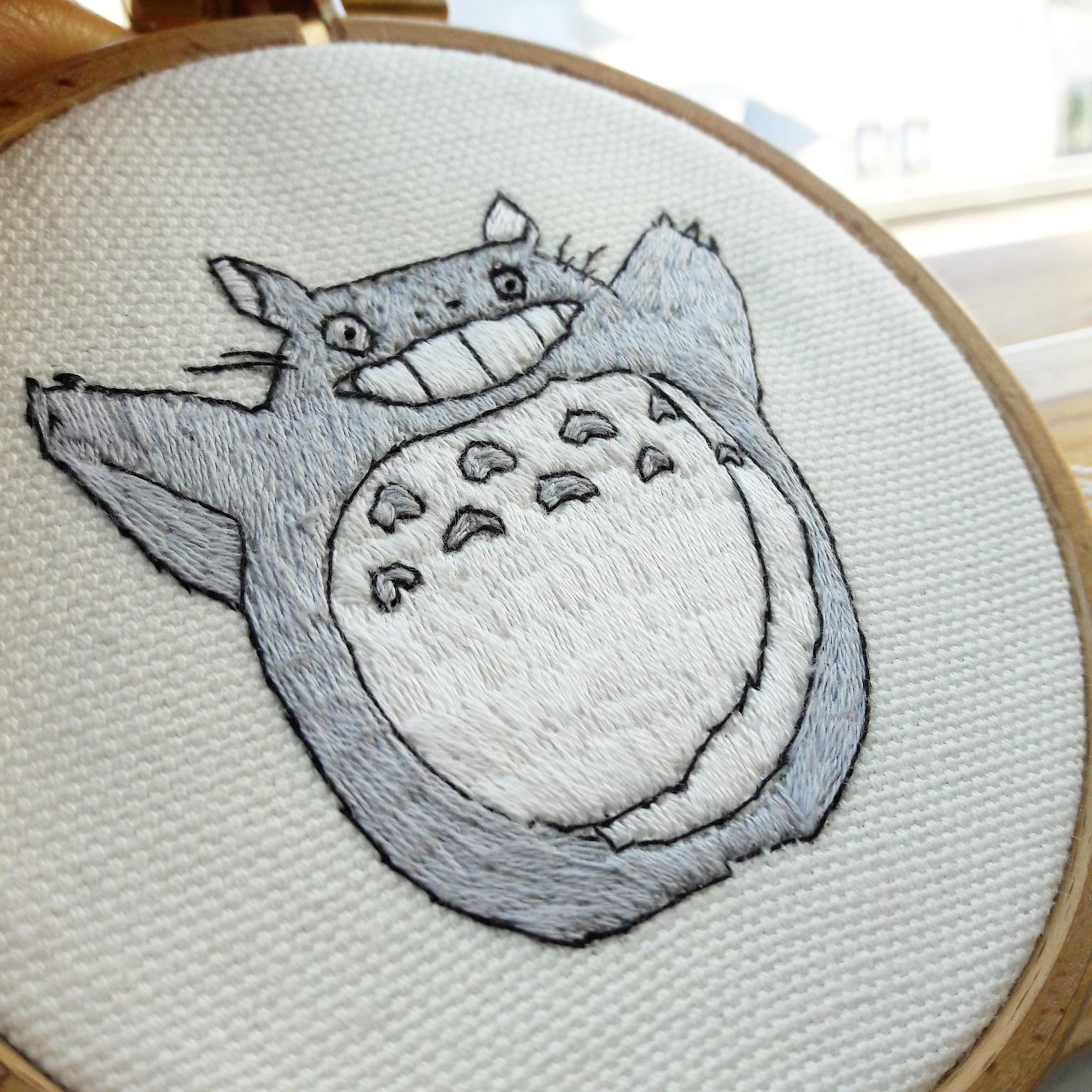 Totoro Embroidery Pattern I Made An Embroidery Of Totoro That I Will Cut For A Clothes Patch