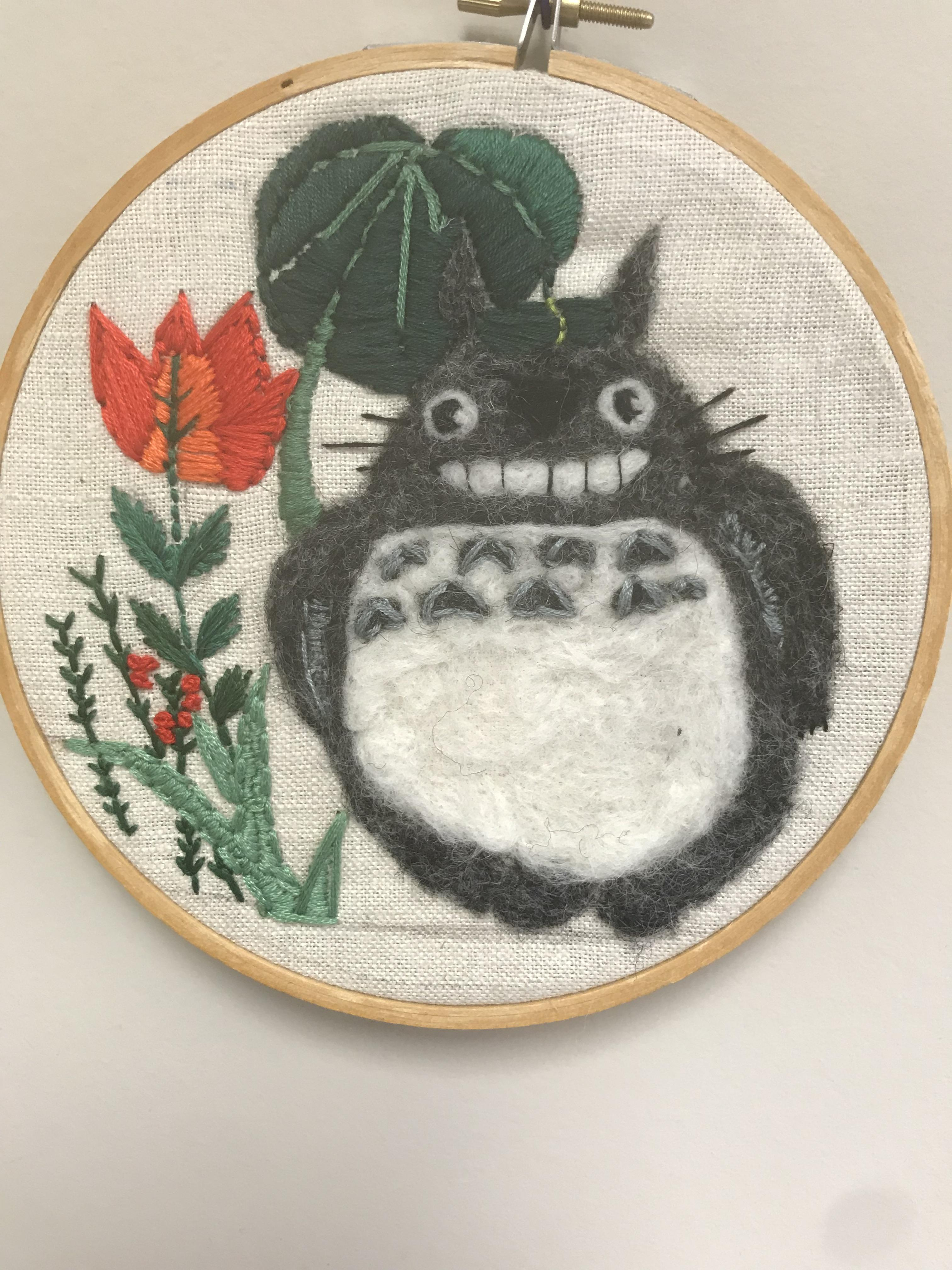 Totoro Embroidery Pattern My Neighbor Totoro Fanart Embroidery Hoop Open To Any Feedback To