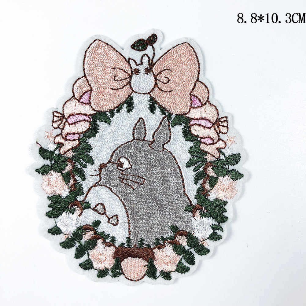 Totoro Embroidery Pattern Pgy Japan Anime Totoro Embroidered Iron On Patch Diy No Face Man Embroidery Handmade Crochet Sew On Patch Clothes Appliques