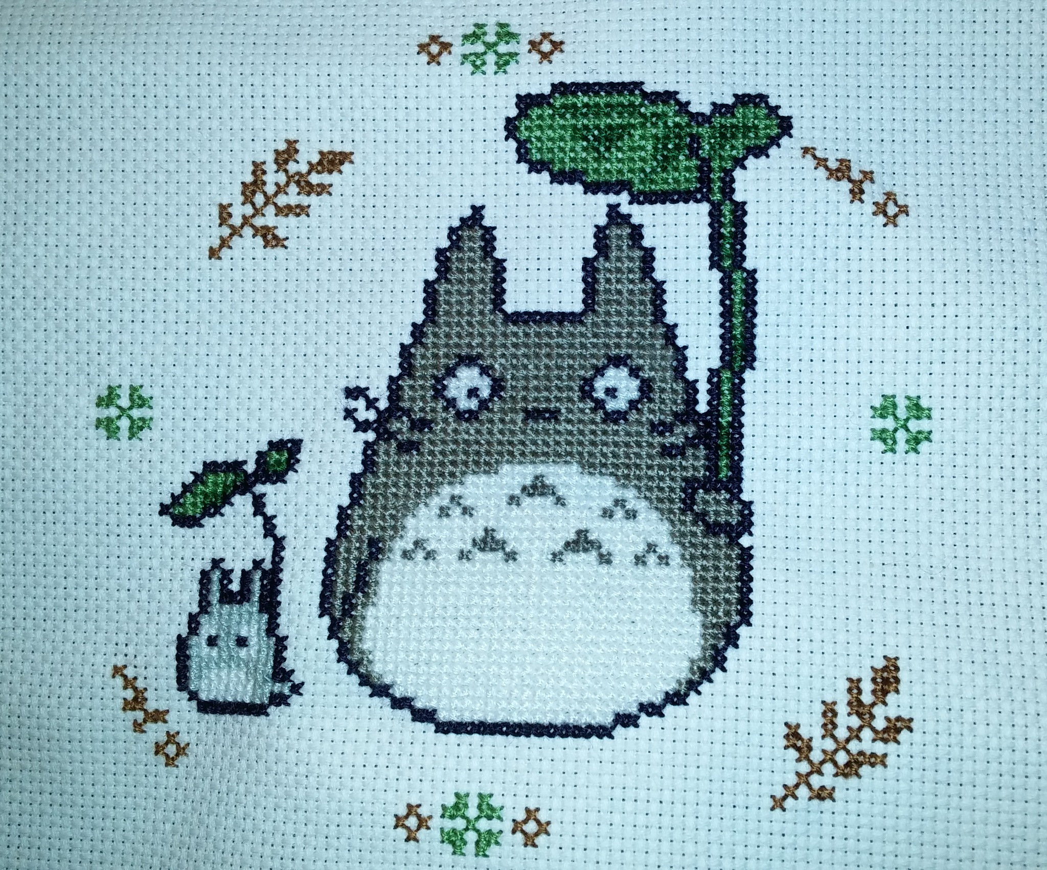Totoro Embroidery Pattern Totoro A Bird Is Singing To Blue Sky