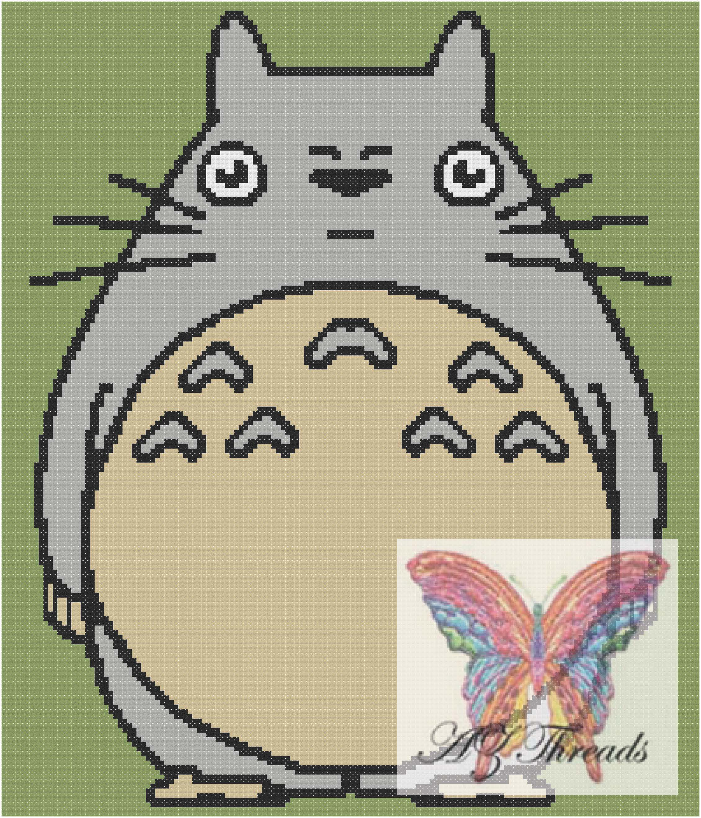 Totoro Embroidery Pattern Totoro Body Graph And Written 150x175