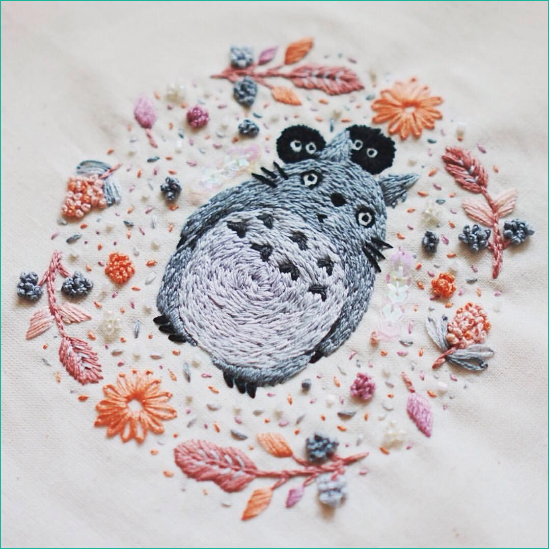 Totoro Embroidery Pattern Totoro Cross Stitch Cute 23 L Pin Kasumi Gantier Takano On