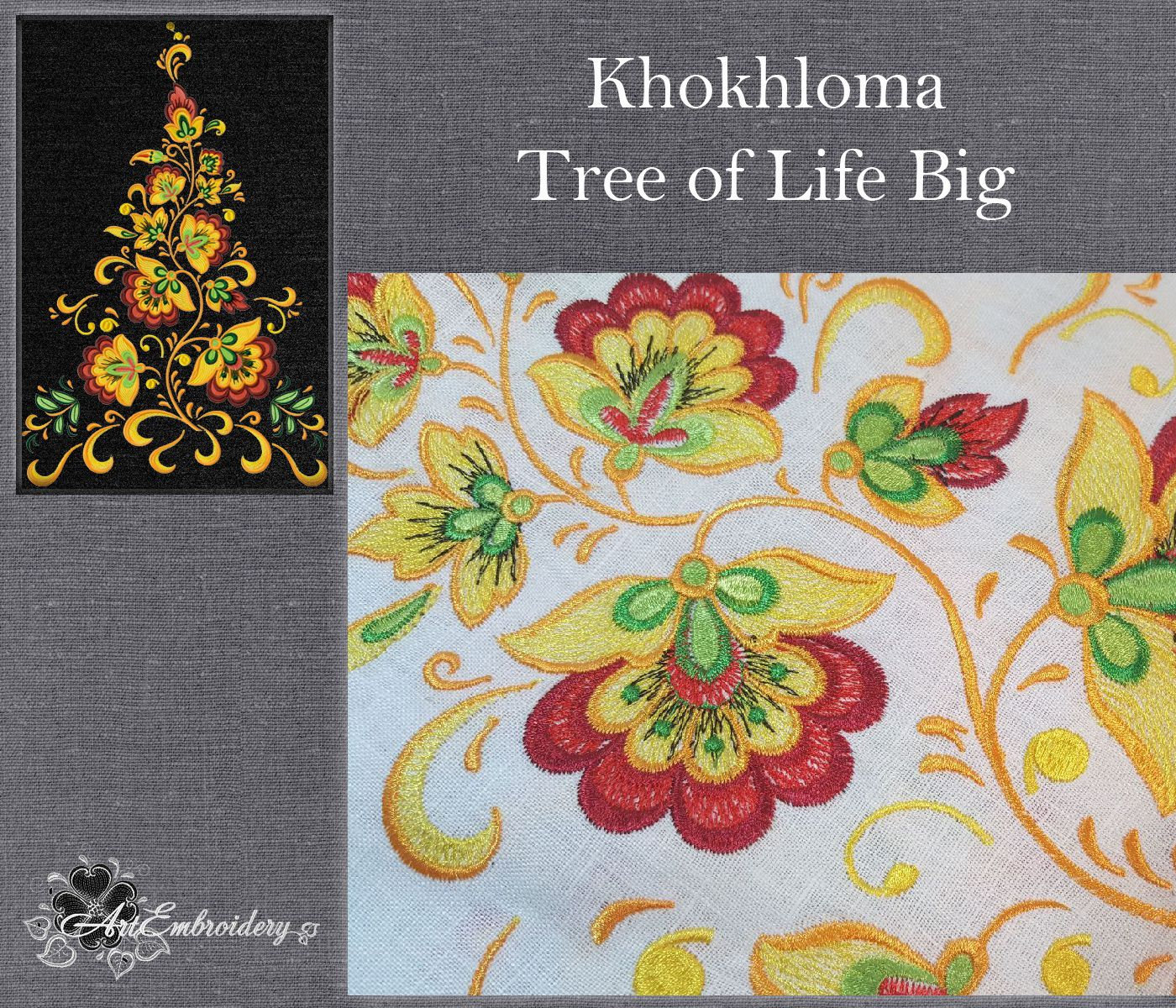Tree Of Life Embroidery Pattern Khokhloma Big Tree Of Life Machine Embroidery Designs Set Of Russian Khokhloma Floral Ornament