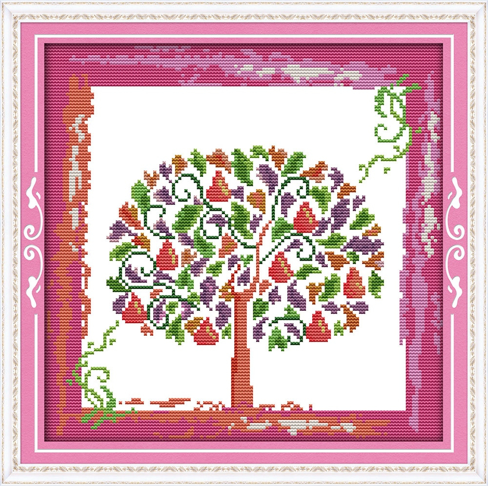 Tree Of Life Embroidery Pattern Us 82 The Tree Of Life 4 Counted Printed On Fabric Dmc 14ct 11ct Cross Stitch Kitsembroidery Needlework Sets Home Decor In Package From Home