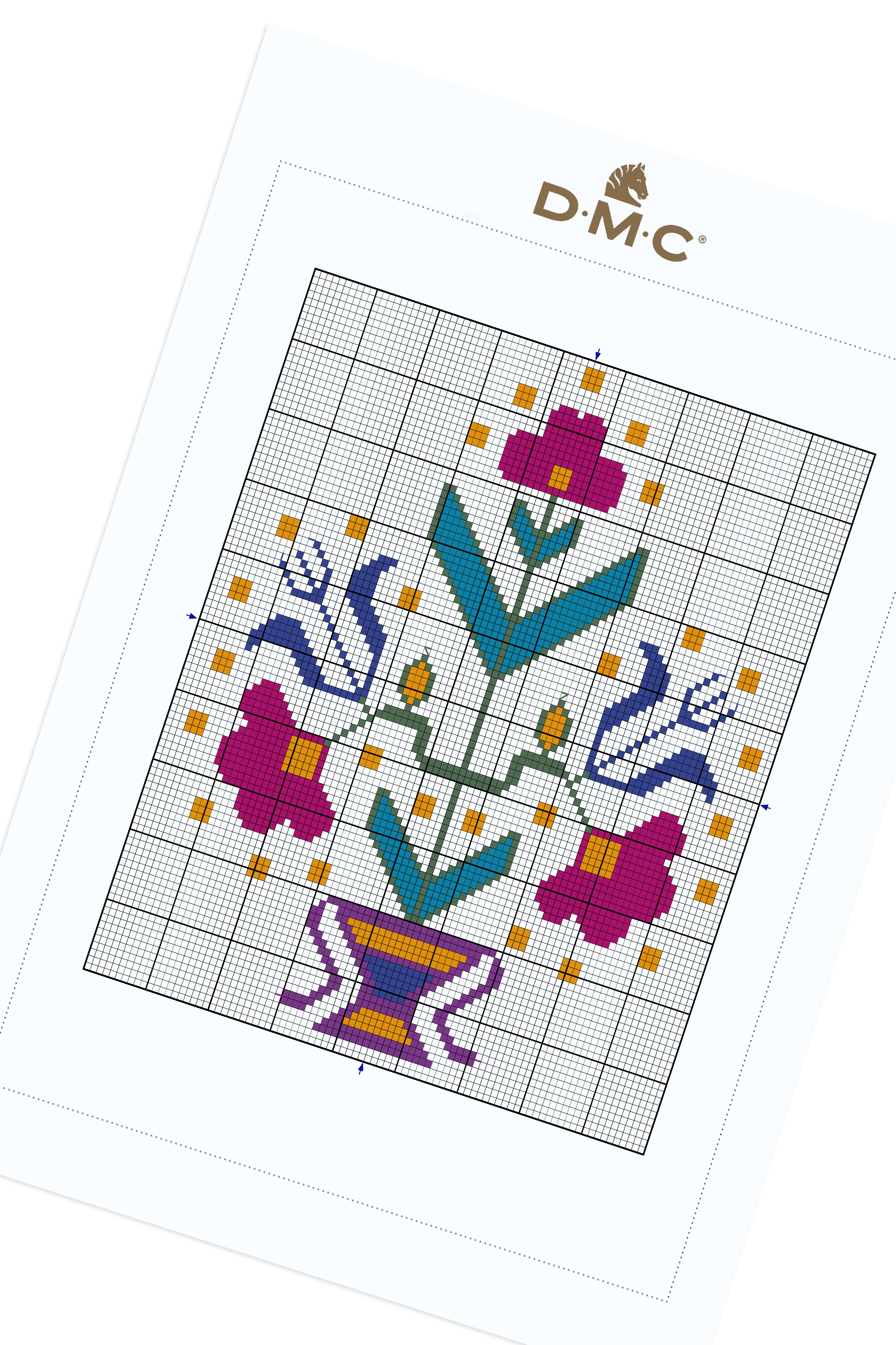 Turkish Embroidery Patterns Symmetrical Turkish Flowers Pattern Free Cross Stitch Patterns Dmc