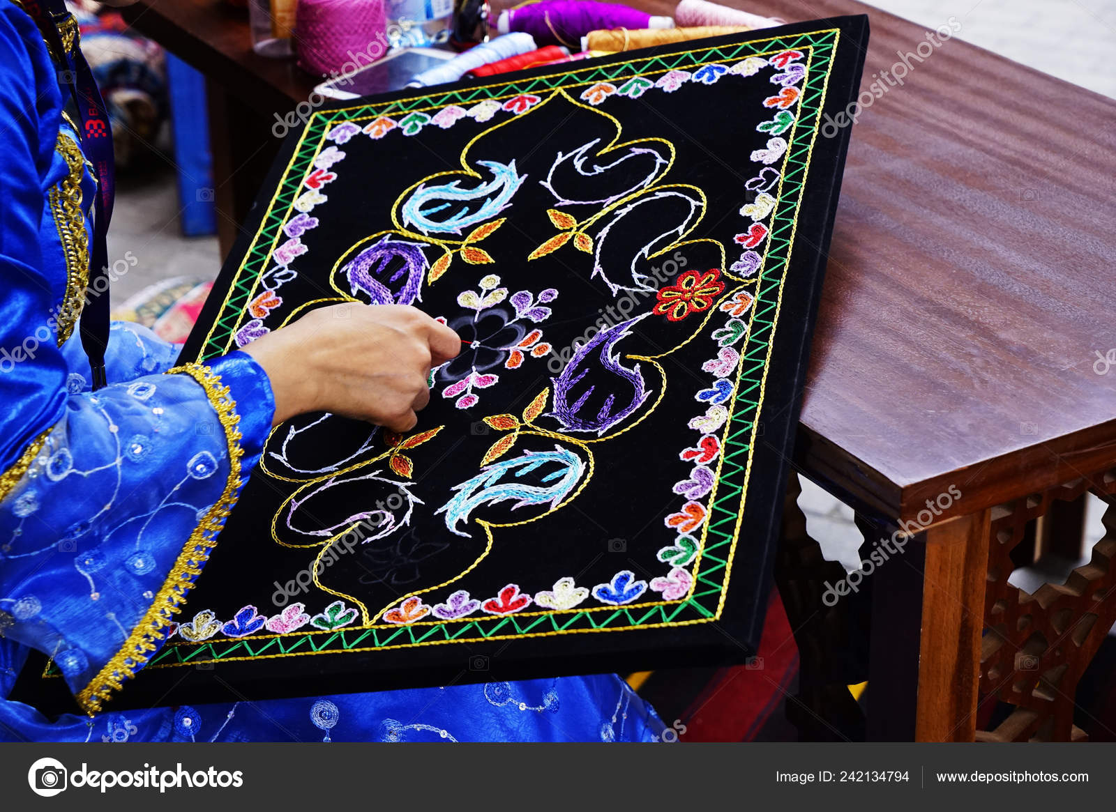 Turkish Embroidery Patterns Woman Turkish Embroidery Patterns Stock Photo Shain55 242134794