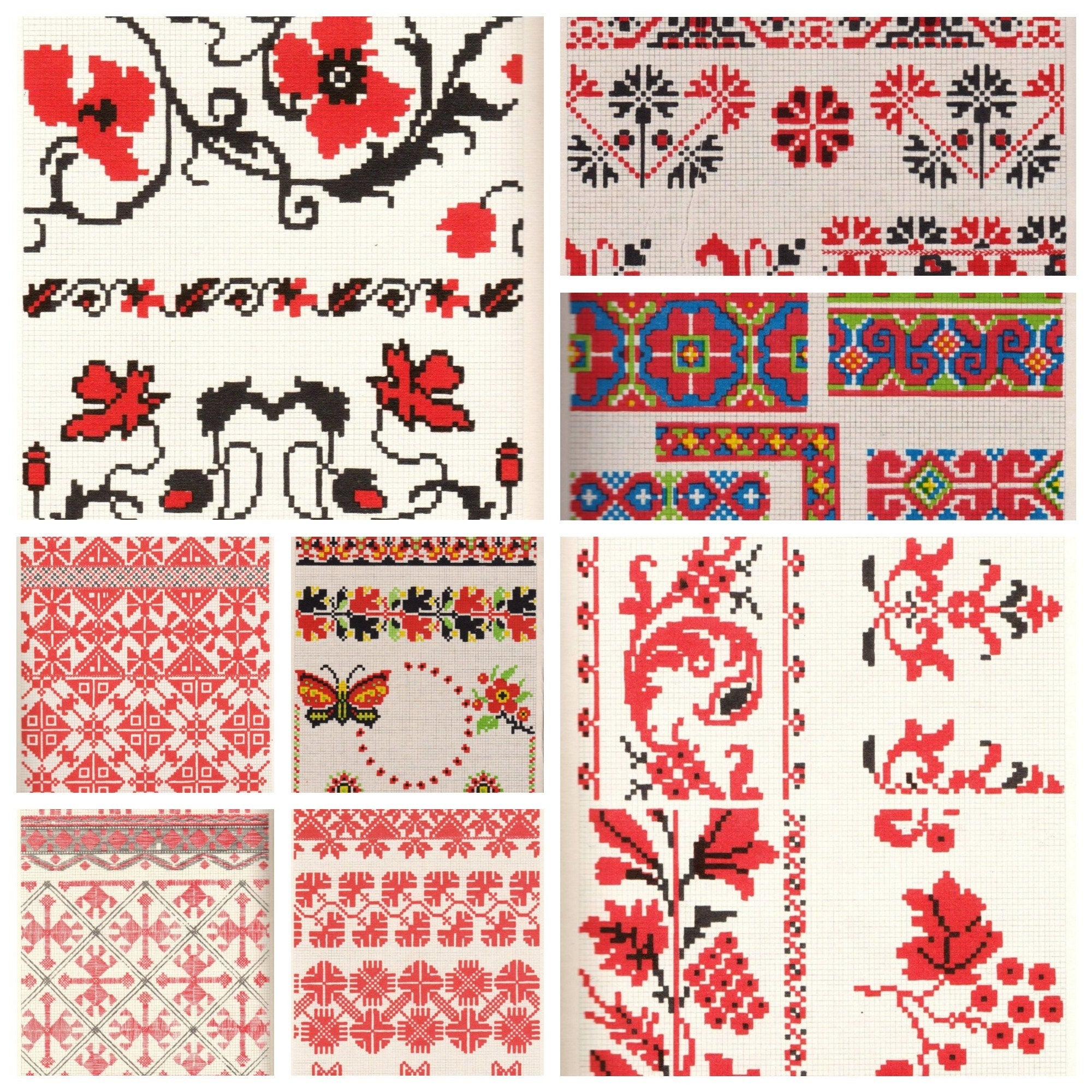 Ukrainian Embroidery Patterns Instant Download 57 Pdf Pages Ukrainian Folk Embroidery Patterns Digital Embroidery Design Diy Boho Chic Cross Stitch Part 1