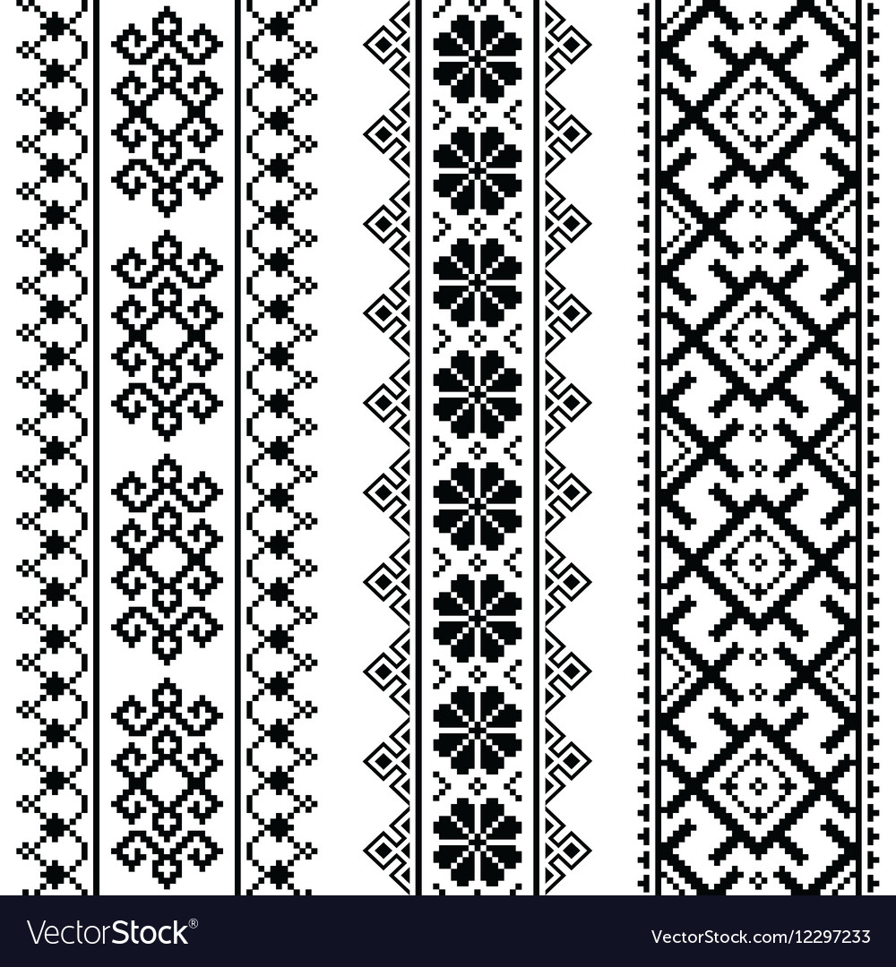 Ukrainian Embroidery Patterns Ukrainian Belarusian Black Embroidery Seamless Pa