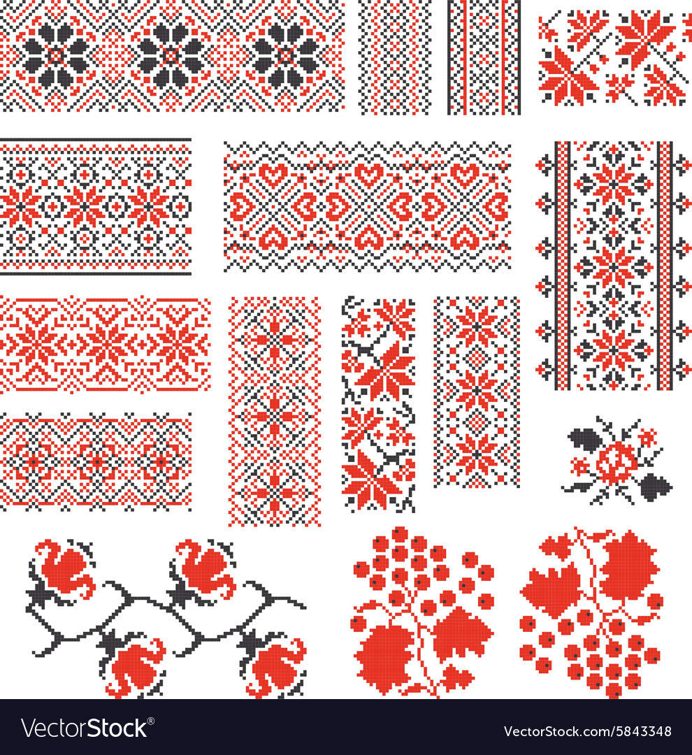 Ukrainian Embroidery Patterns Ukrainian Ethnic National Seamless Patterns