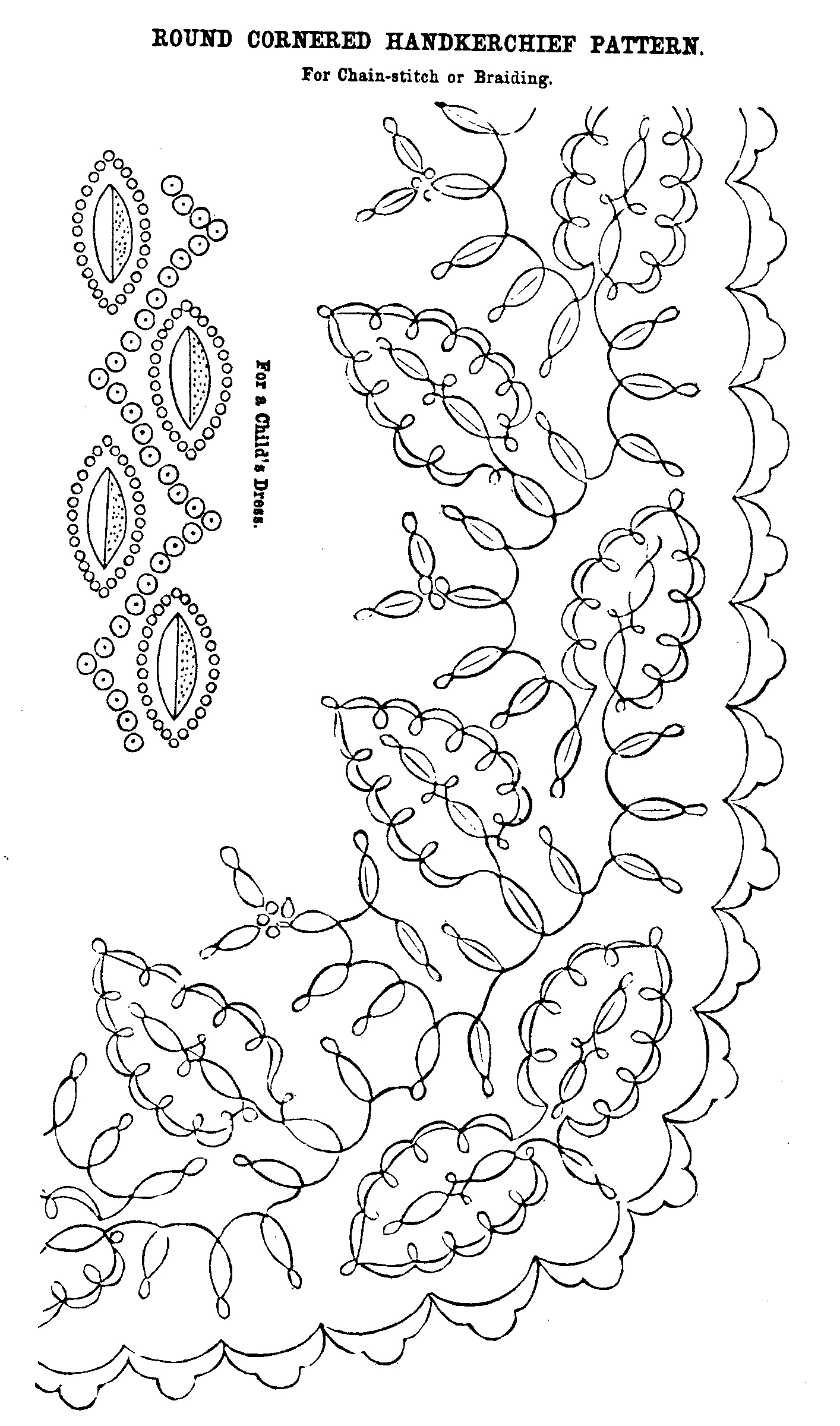 Victorian Embroidery Patterns Embroidery Pattern Round Corner Handkerchief Vintage Crafts And More