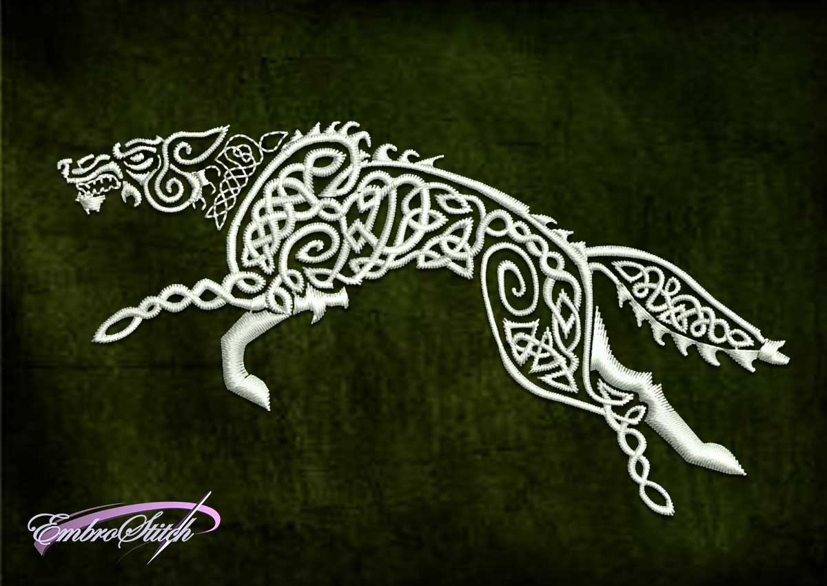 Viking Embroidery Patterns Celtic Wolf Embroidery Design 2 Sizes