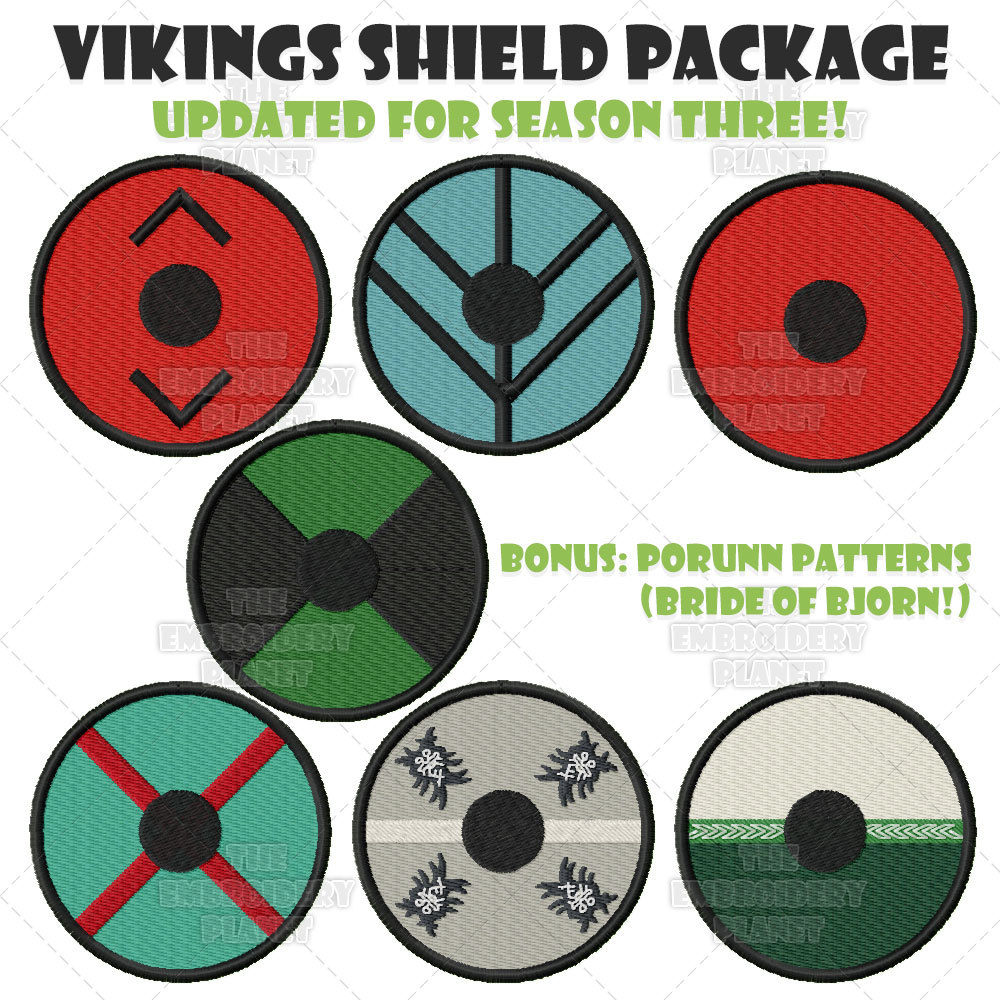 Viking Embroidery Patterns Vikings Shield Bundle Machine Embroidery Pattern Design Newly Updated For Season Three
