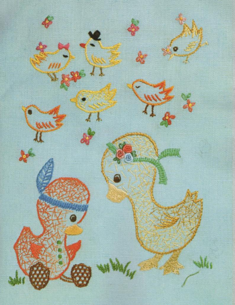 Vintage Embroidery Patterns Embroidery Pattern Vintage Embroidery Ducks