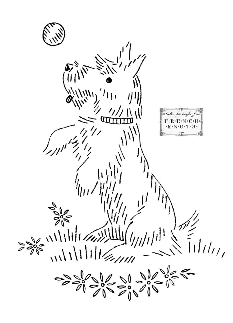 Vintage Embroidery Patterns Puppies And Dogs Embroidery Patterns French Knots