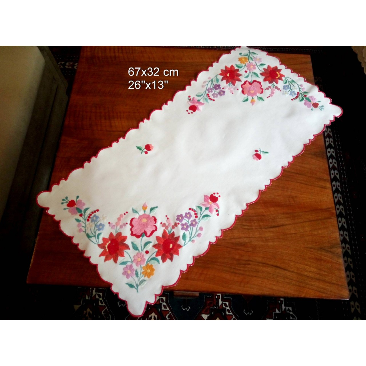Vintage Floral Embroidery Patterns Embroidered Tablecloth With Kalocsa Floral Motives Kalocsa Runner
