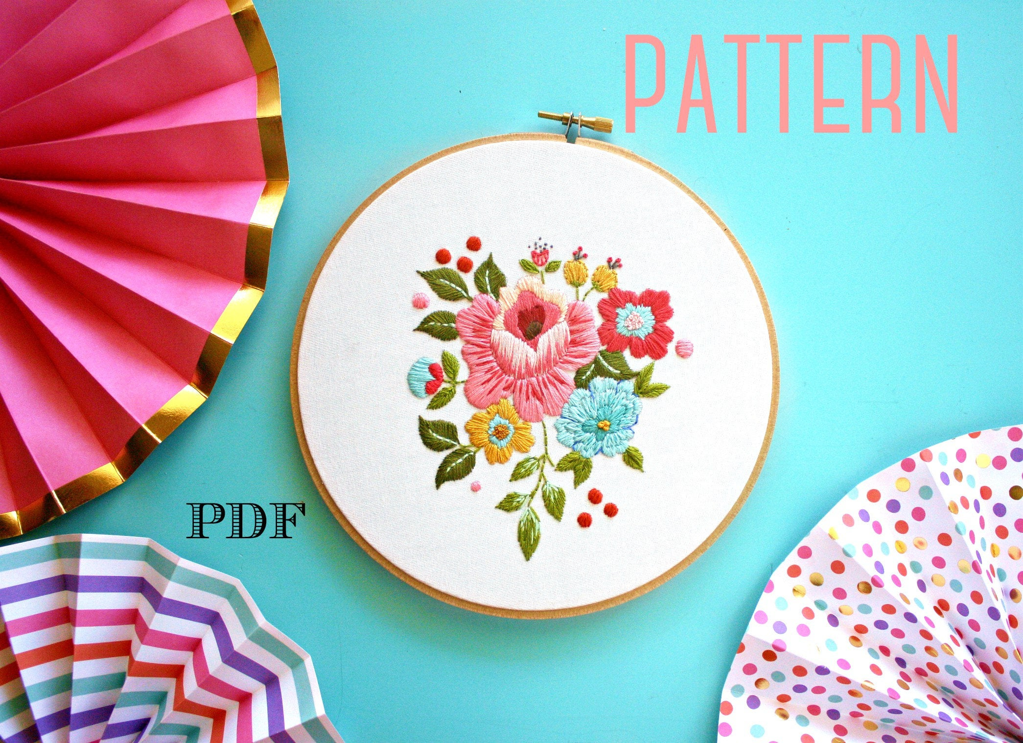 Vintage Floral Embroidery Patterns Floral Embroidery Pattern Vintage Inspired Embroidery Kitinstant Download Pdfhand Embroidery Patternprintable Stitching Pattern