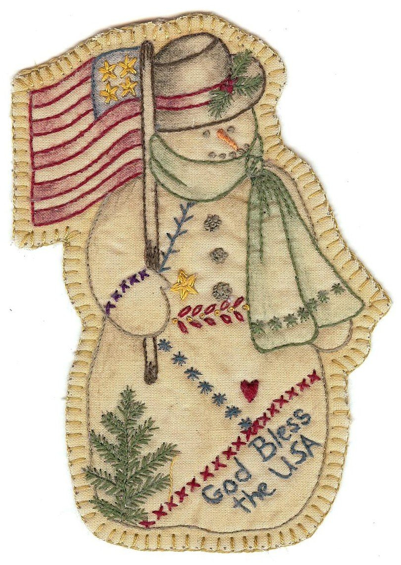 Vintage Hand Embroidery Patterns 11 Vintage Christmas Snowman 648260799366