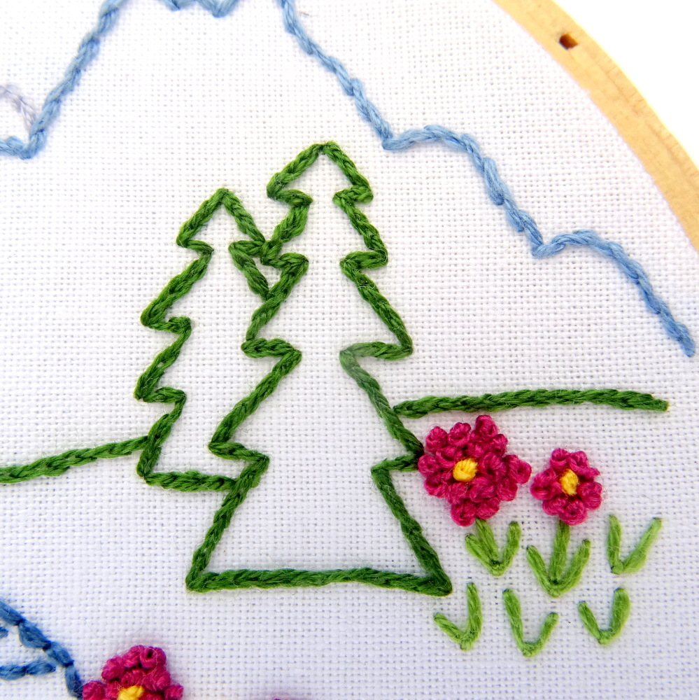 Vintage Hand Embroidery Patterns Vintage Trailer Mountain Meadow Diy Hand Embroidery Pattern