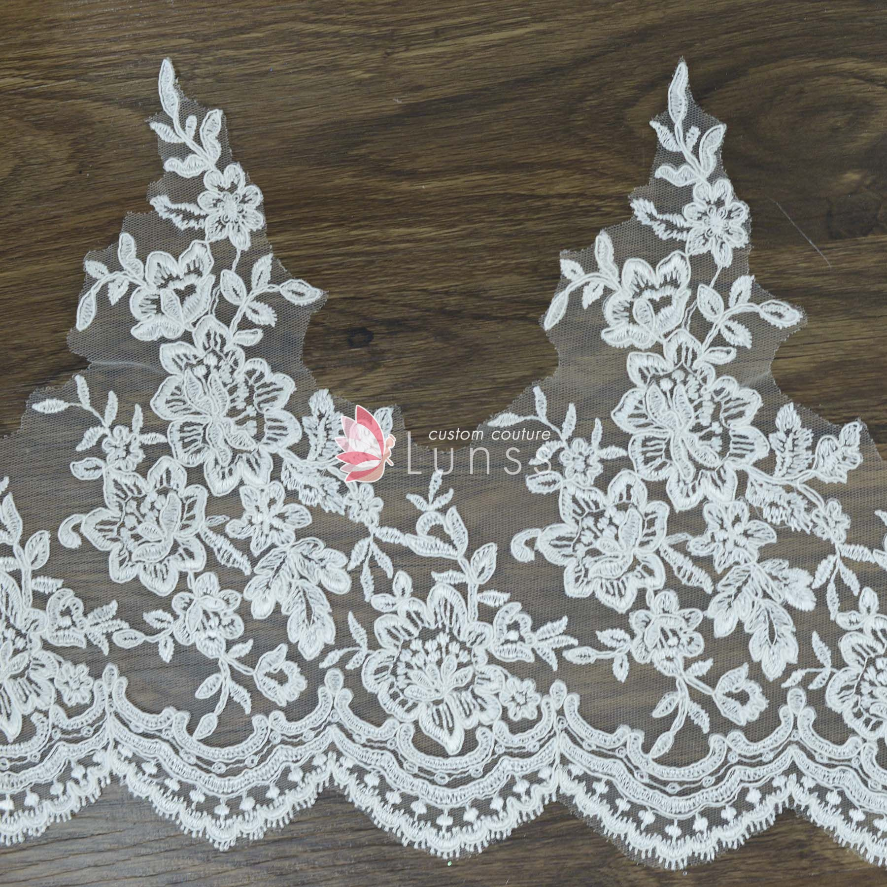 Wedding Dress Embroidery Patterns High Quality Ivory Wide Corded Embroidered Floral Bridal Lace Trim16 Yardspiece