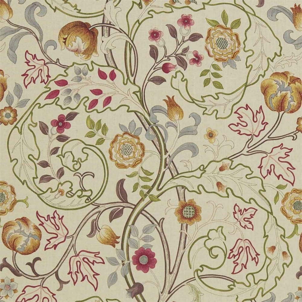 William Morris Embroidery Patterns William Morris Dmcoma203 Mary Isobel Roseslate Linen Fabric