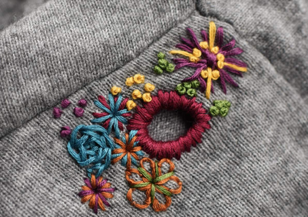 Wool Embroidery Patterns Mend And Repair Clothes Using Embroidery